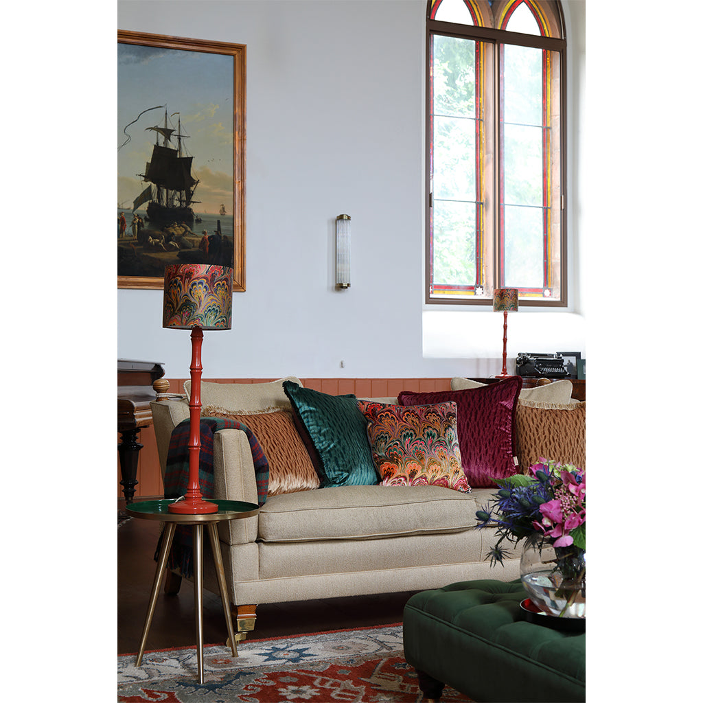 Peacock Bouquet Silk Cotton Lampshade