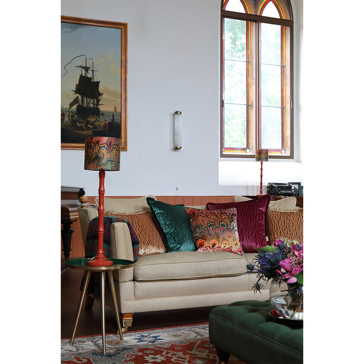 Peacock Bouquet Silk Cotton Lampshade