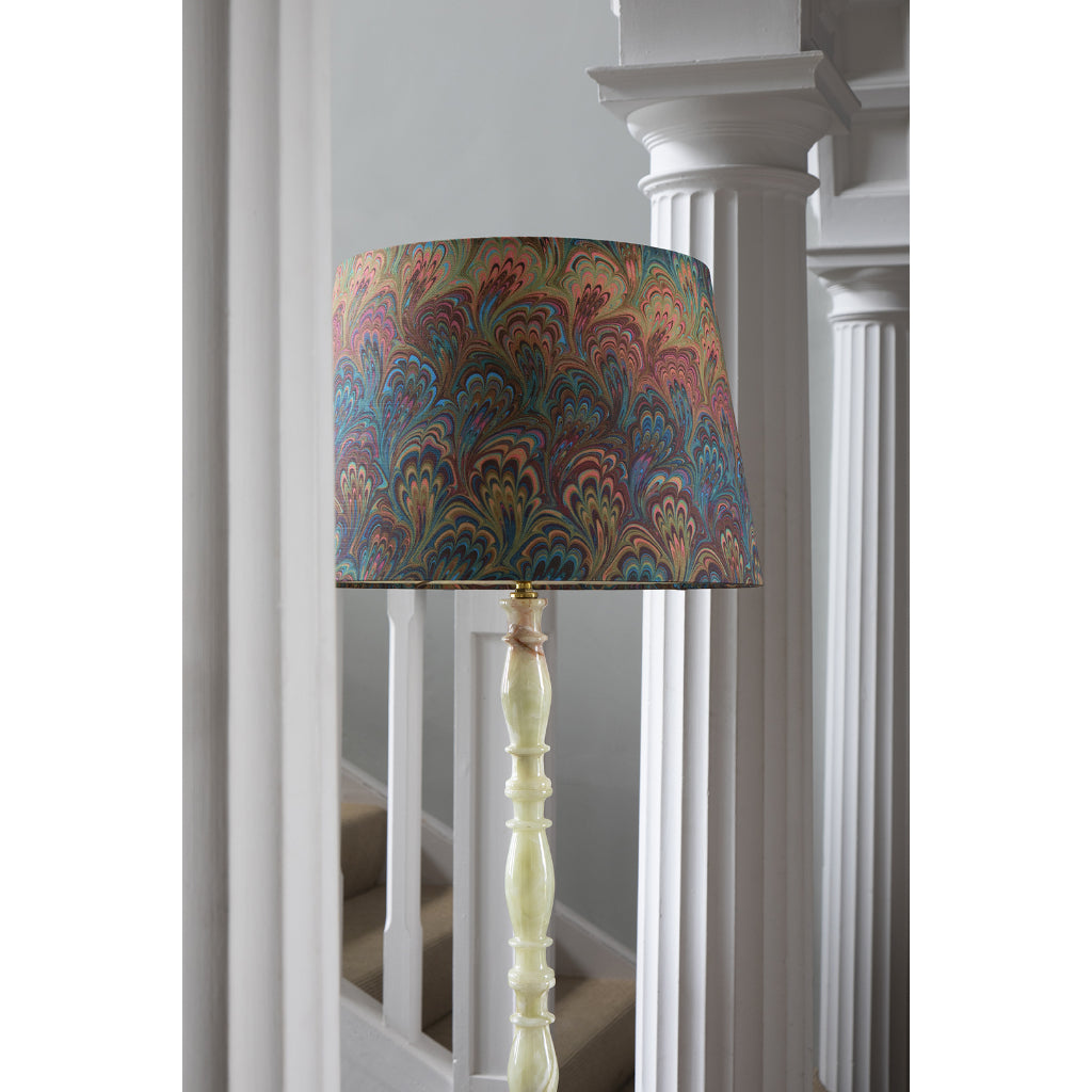 Teal Bouquet Large Linen Empire Lampshade