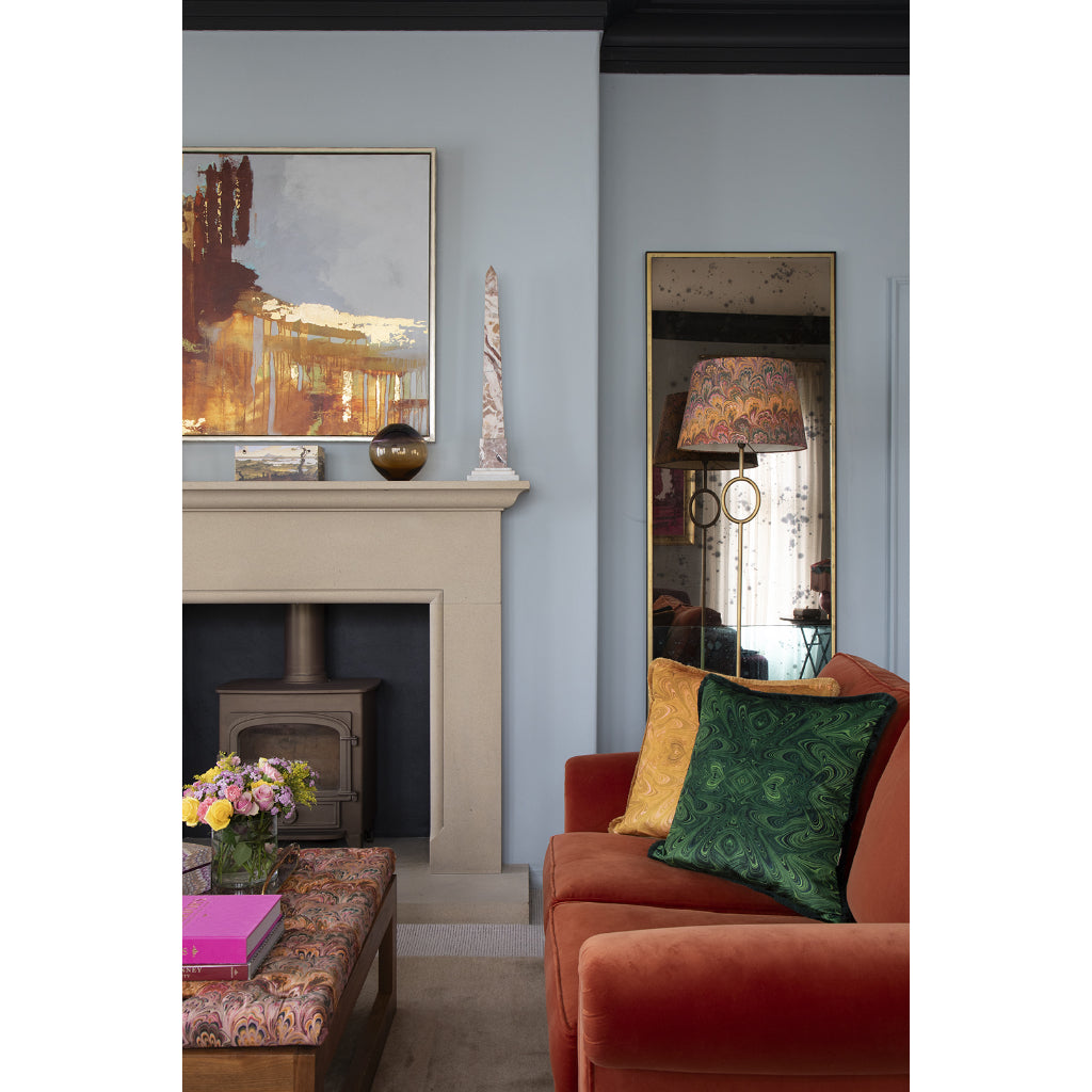 Peacock Bouquet Large Linen Empire Lampshade