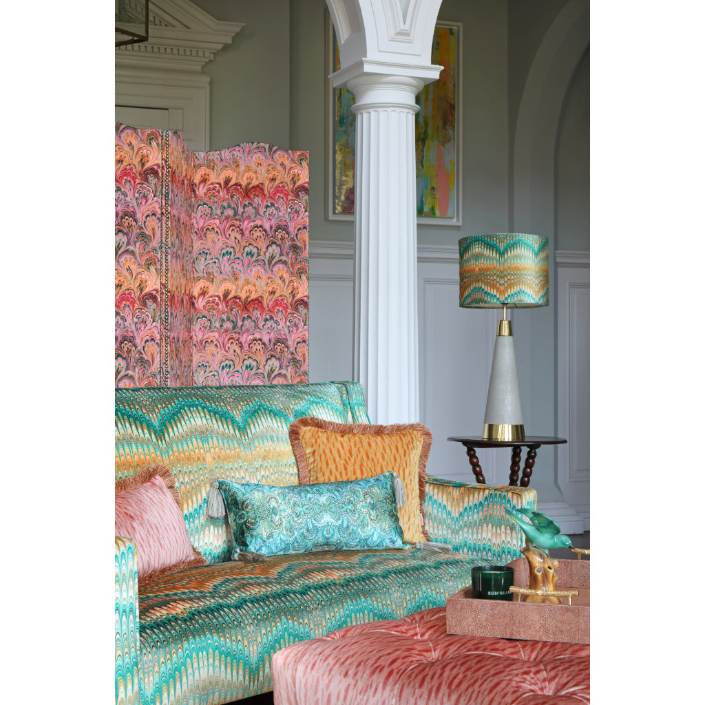 Saffron Plumes Velvet Lampshade