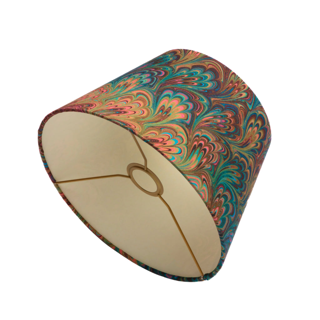 Teal Bouquet Linen Empire Lampshade