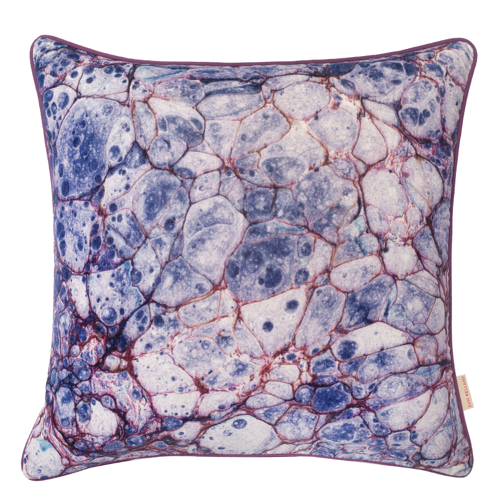 Lavender Lava Cotton Velvet Square Cushion *Sample*
