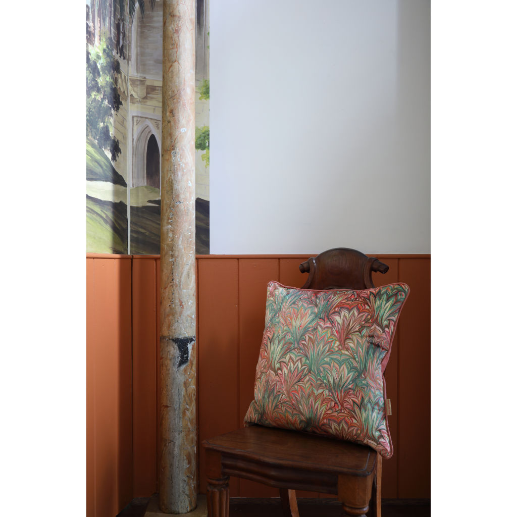 Sunset Palm Velvet Square Cushion