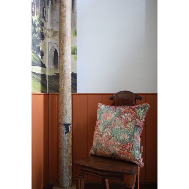 Sunset Palm Velvet Square Cushion