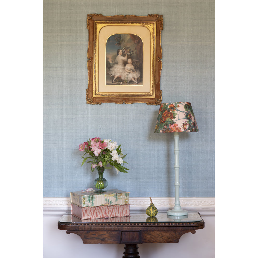 Blue Rose Marbled Linen Empire Lampshade