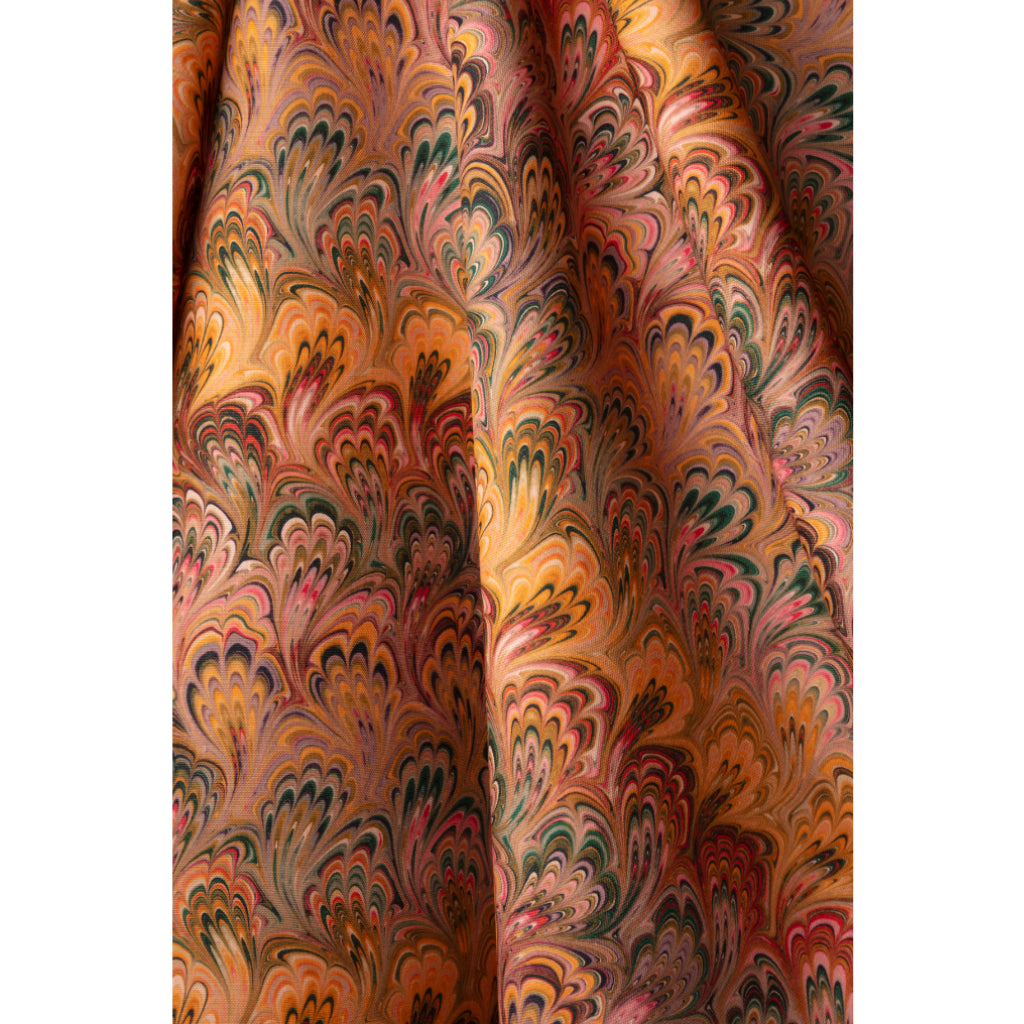 Peacock Bouquet Linen Fabric