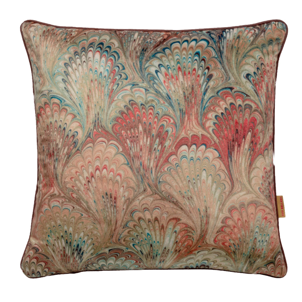 Sand Bouquet Velvet Square Cushion