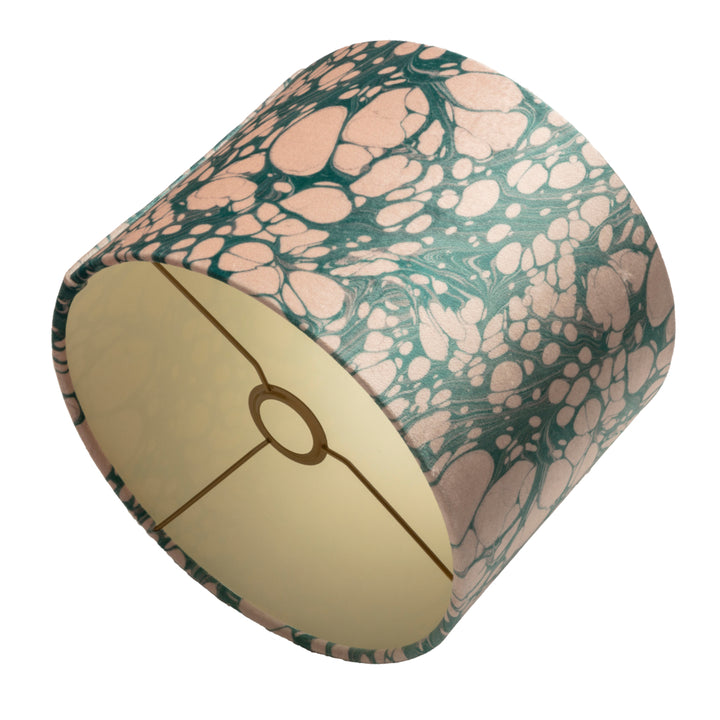 Aqua Mini Marbled Velvet Lampshade