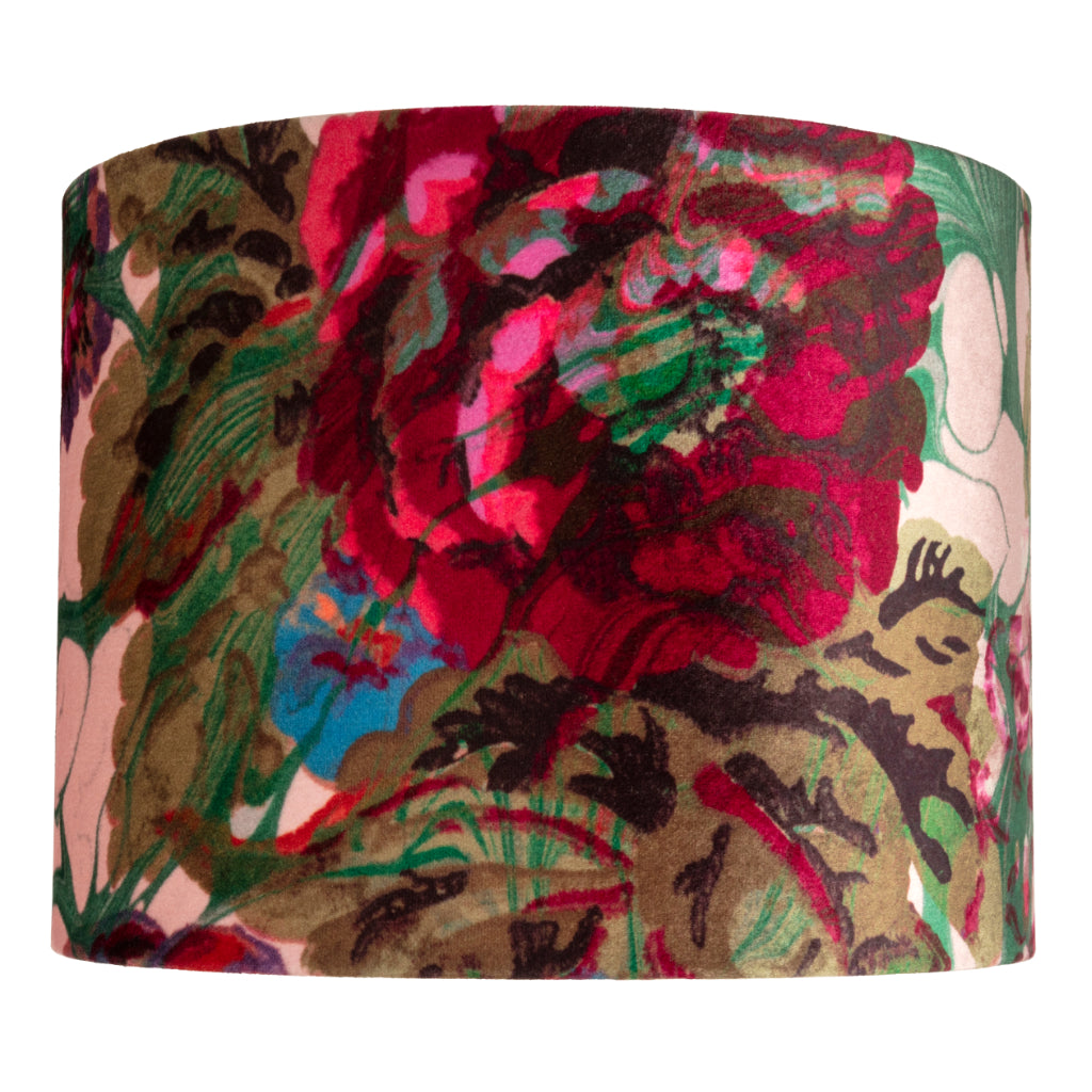 Pink Rose Marbled Velvet Lampshade