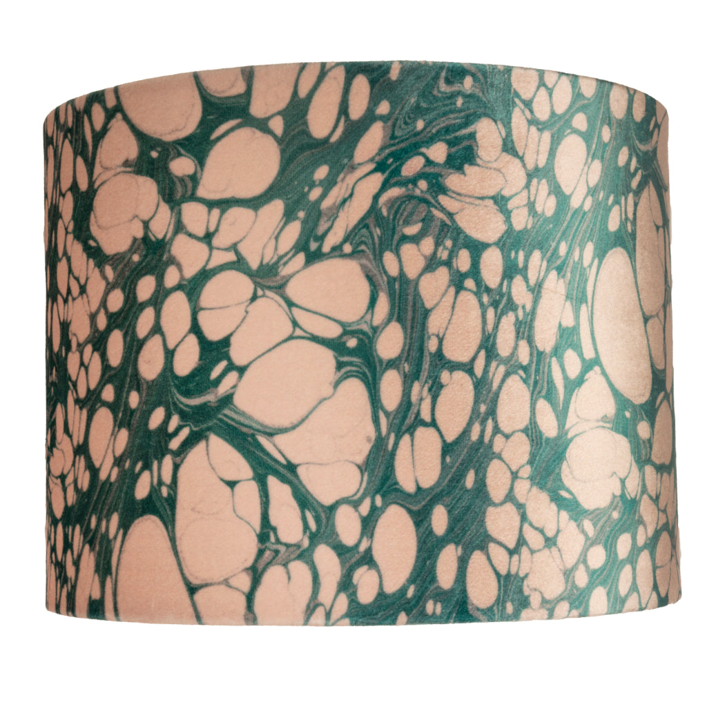 Aqua Mini Marbled Velvet Lampshade