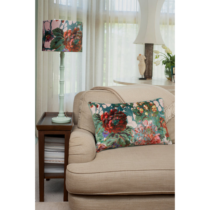 Blue Rose Marbled Velvet Lampshade