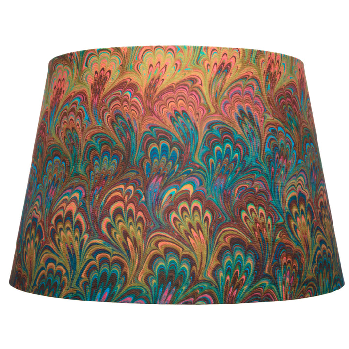 Teal Bouquet Large Linen Empire Lampshade