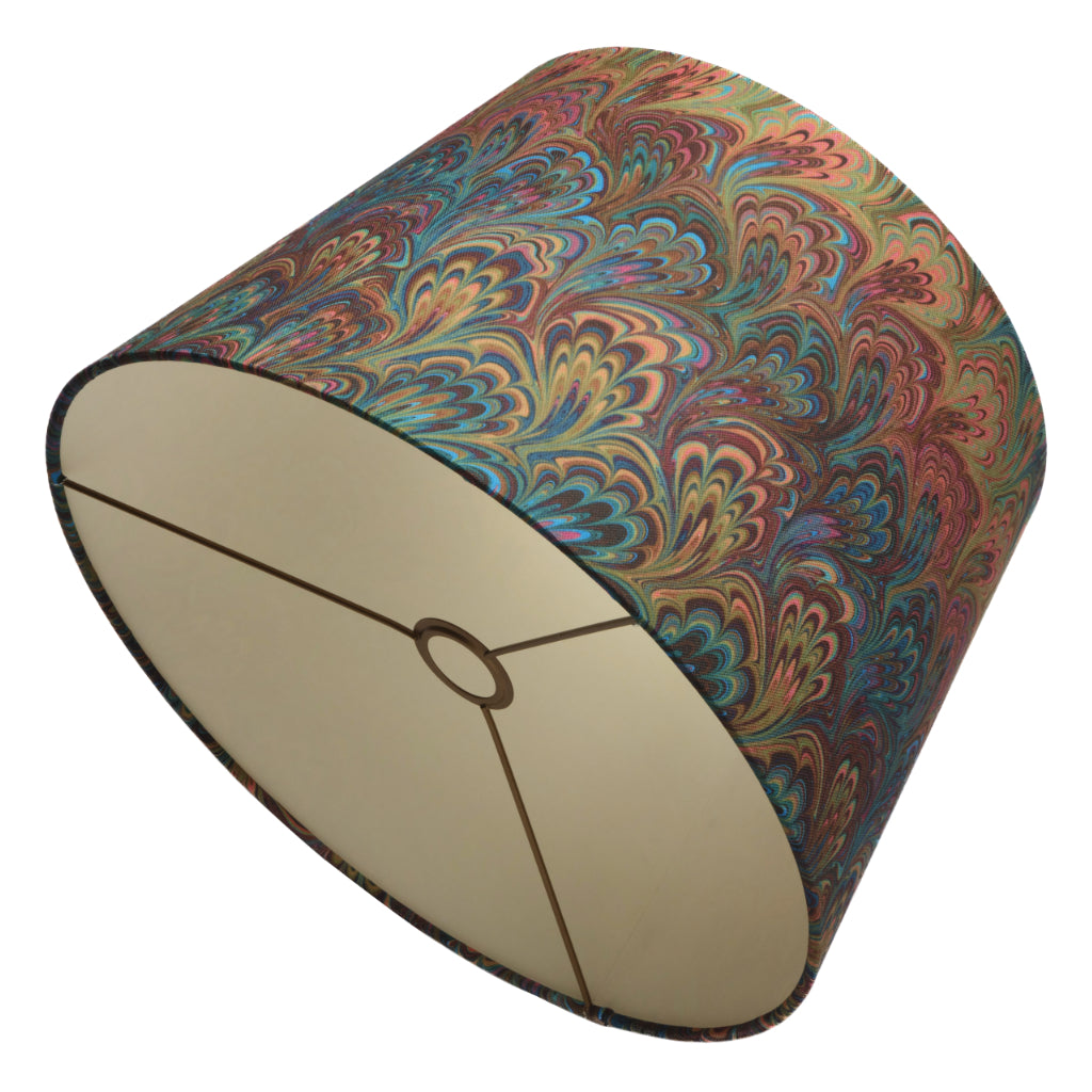 Teal Bouquet Large Linen Empire Lampshade