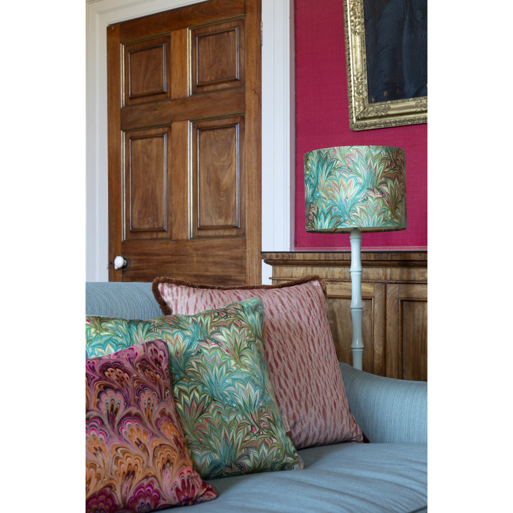 Turquoise Palm Velvet Lampshade