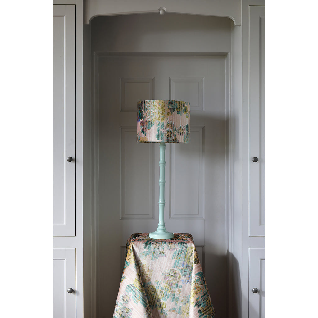 Yellow stripy rose yellow floral lampshade table lamp