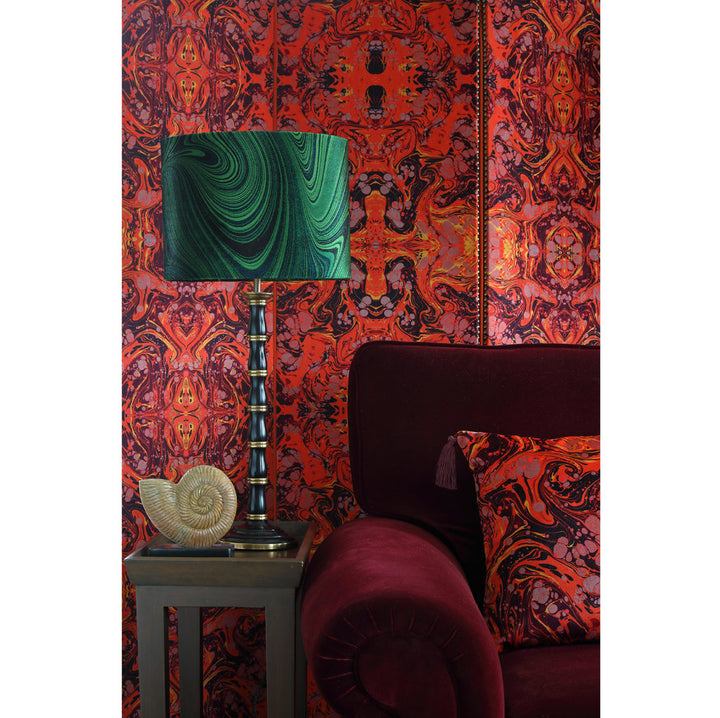 Malachite Marbled Velvet Lampshade