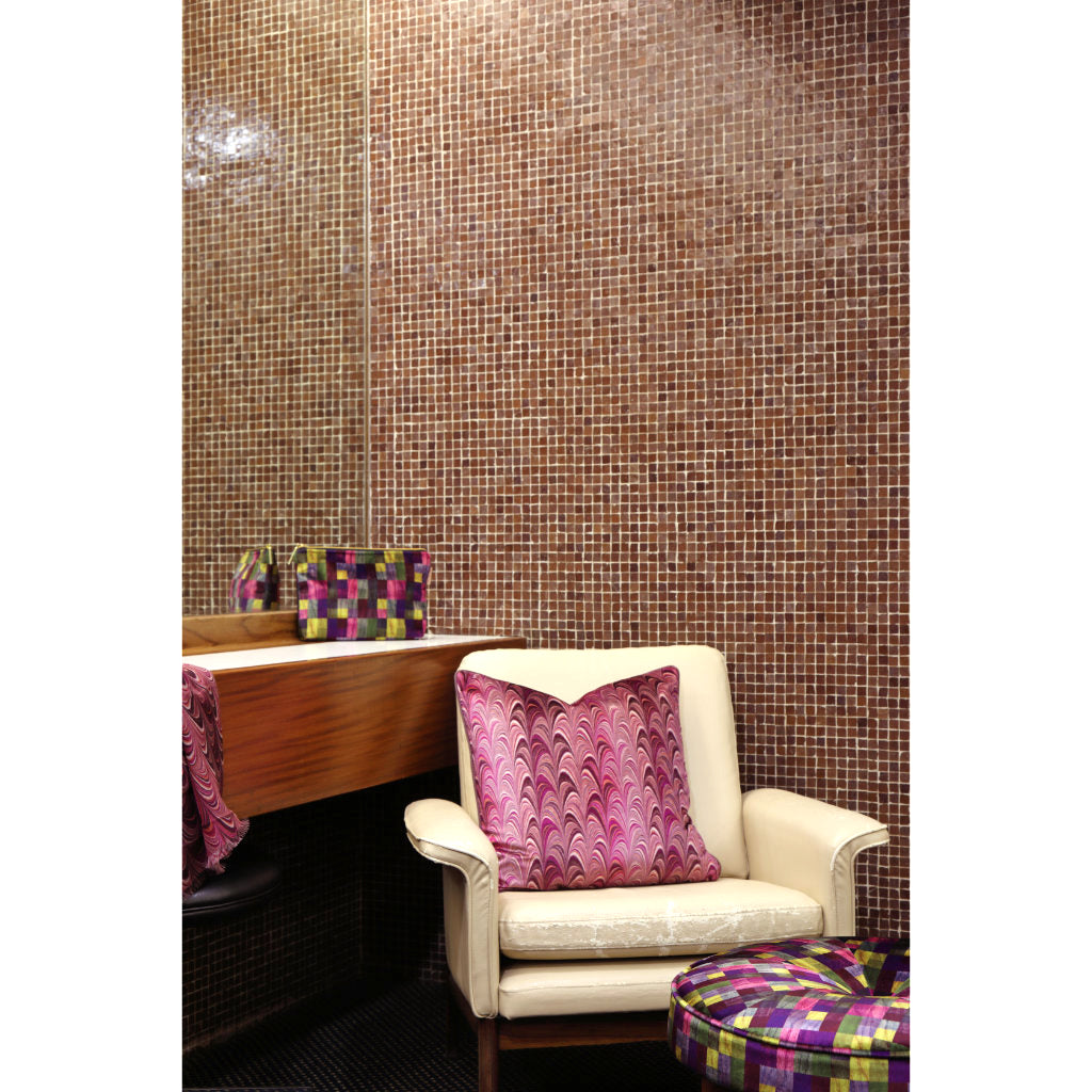 mid-century powder room styling