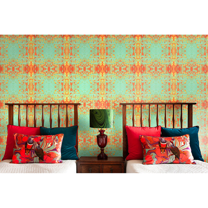 Malachite Marbled Velvet Lampshade