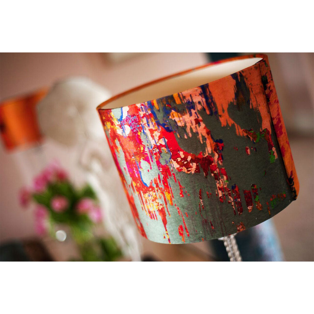 Grey Stucco Velvet Lampshade