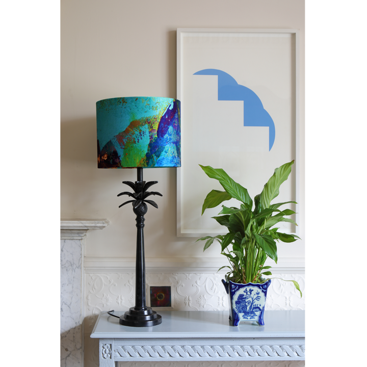 Azure Abstract Velvet Lampshade