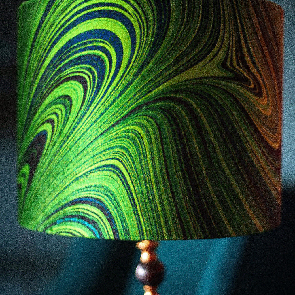 Malachite Marbled Velvet Lampshade