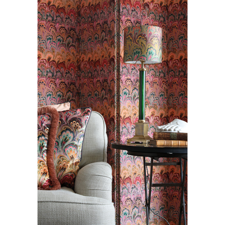 Peacock Bouquet Silk Cotton Lampshade