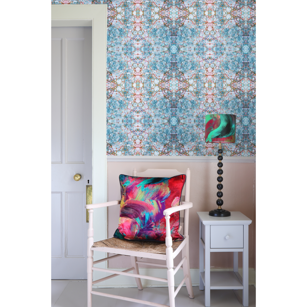 Emerald Streaks Silk Cotton Lampshade