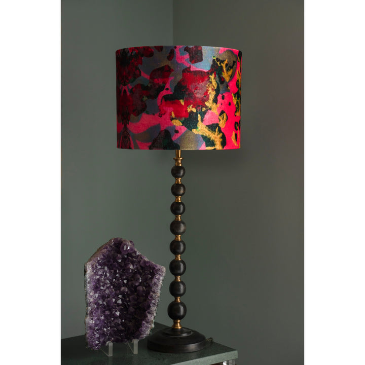 Pink Foliage Velvet Lampshade