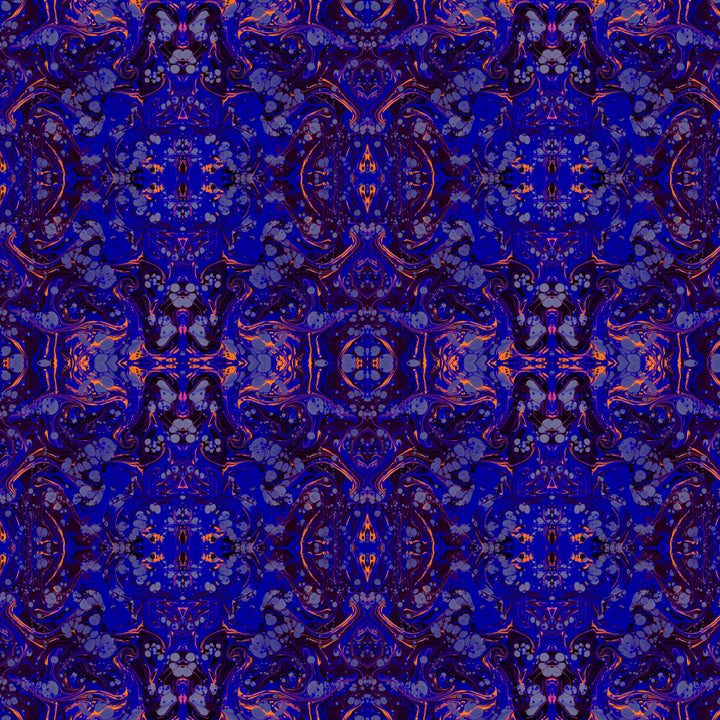 Sapphire Marbled Velvet Fabric