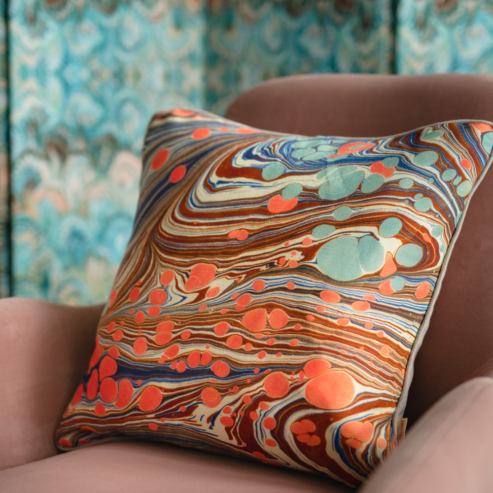 luxury designer marbled swirl cushion