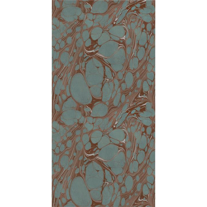 Teal Organic Marbled Wallpaper