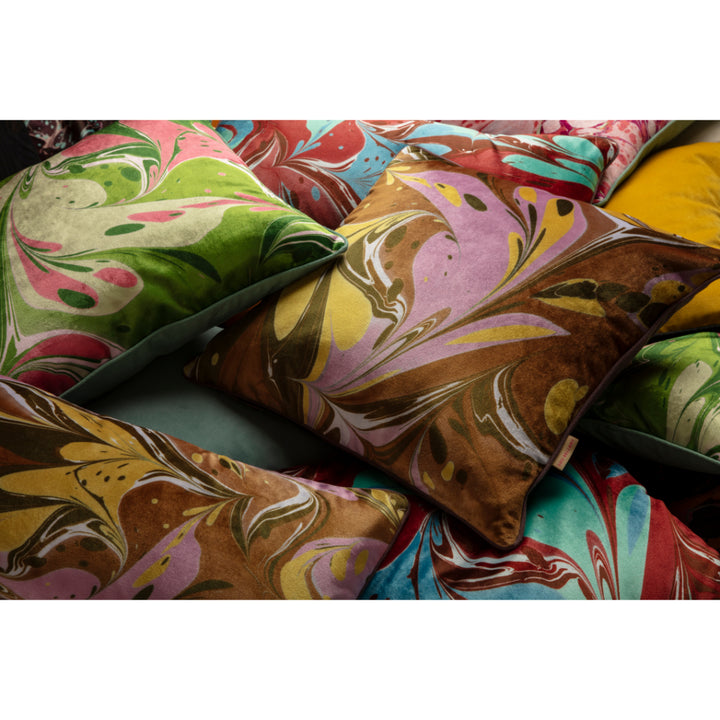 Honey Mustard Placard Velvet Medium Oblong Cushion