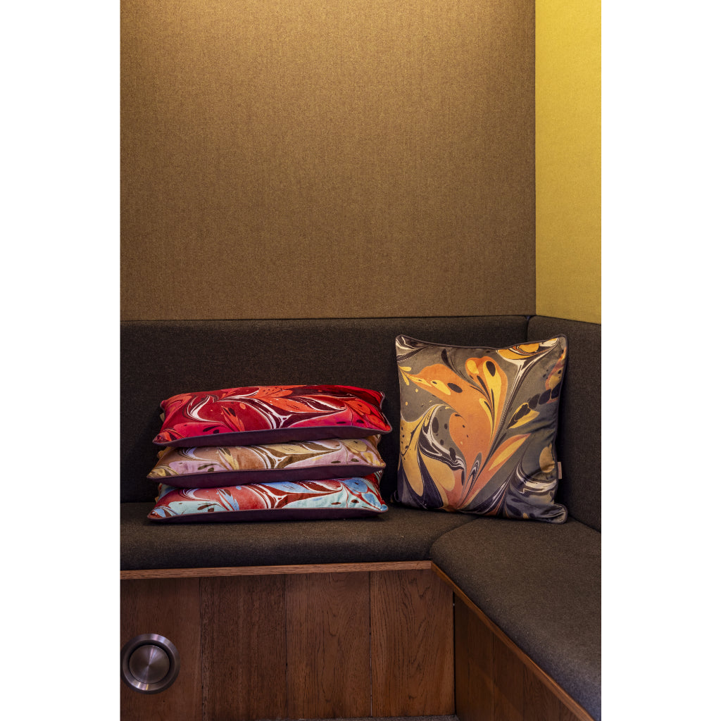 Steel Marmalade Placard Velvet Square Cushion