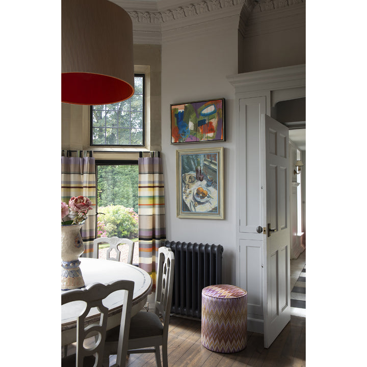 Honey Mustard Zig Zag Velvet Stool