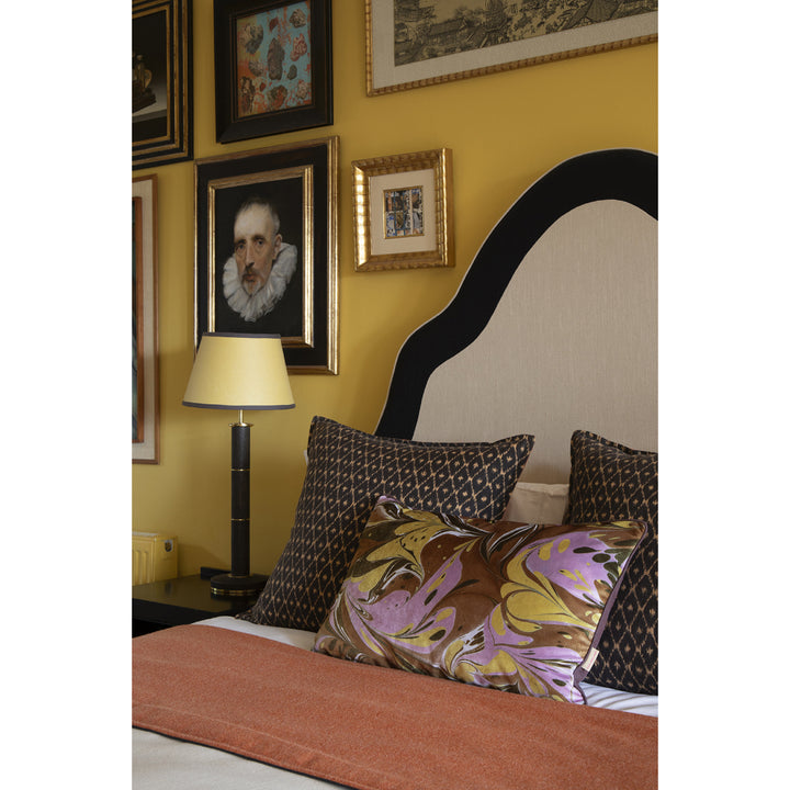 Honey Mustard Placard Velvet Large Oblong Cushion