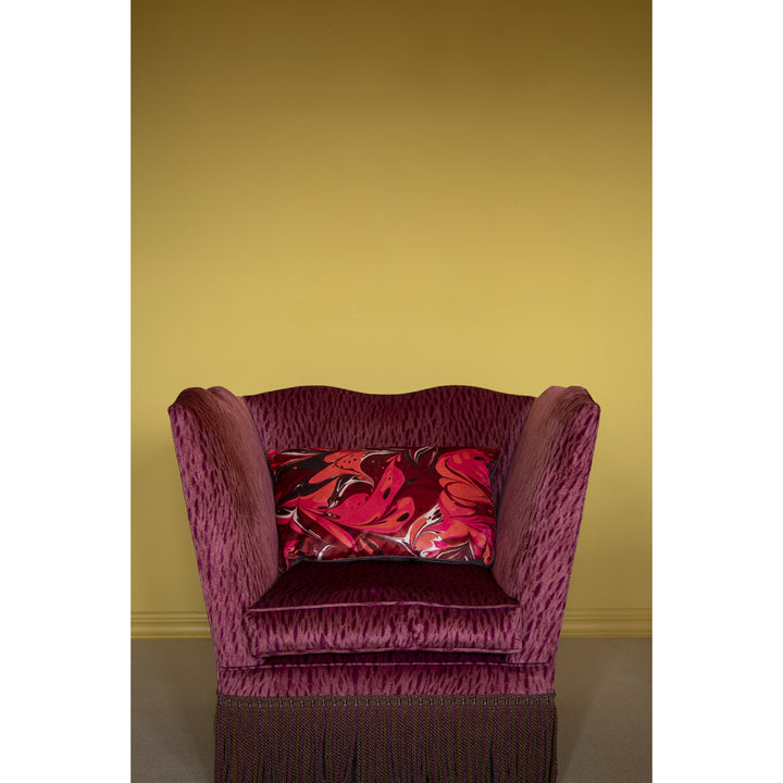 Indian Pink Placard Velvet Large Oblong Cushion