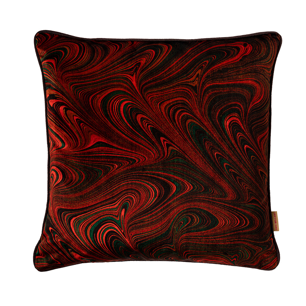 Amber Strata Velvet Small Square Cushion *Sample*