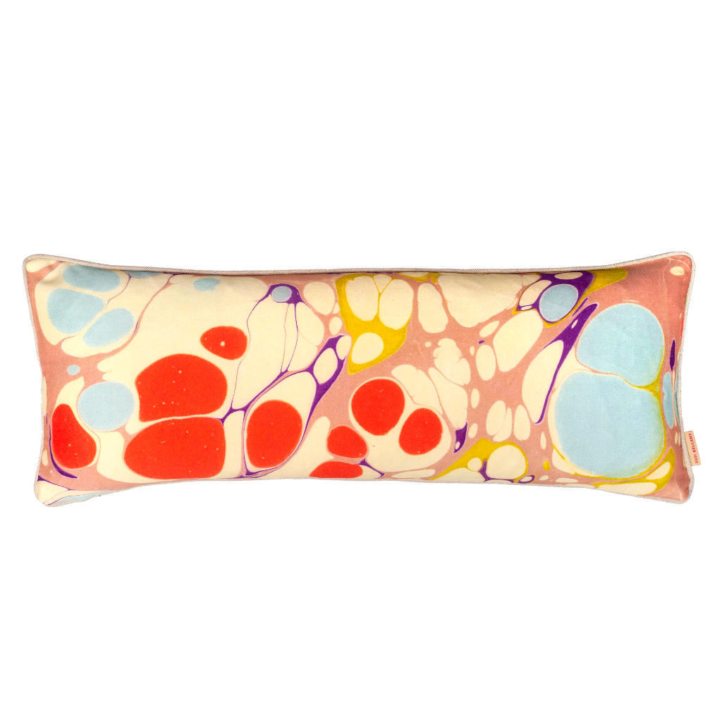Pink Blobby Cotton Long Oblong Cushion *Sample*