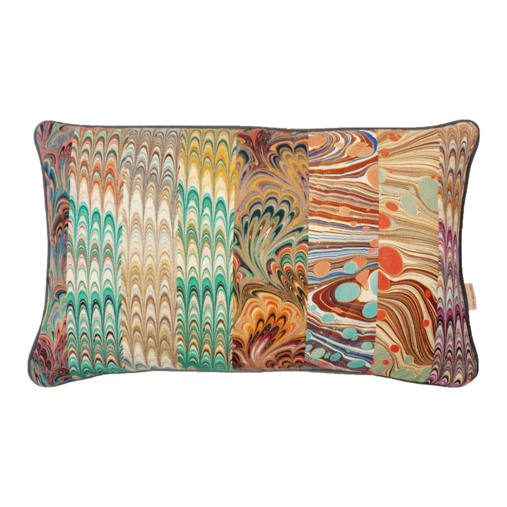 Marbled Stripes Linen Large Oblong Cushion *Sample*