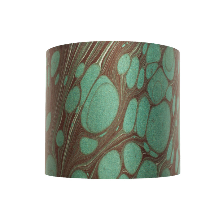 Dark Teal Marbled Silk Cotton Lampshade *Sample*