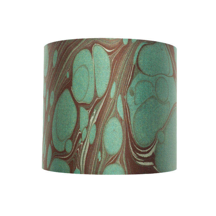 Dark Teal Marbled Silk Cotton Lampshade *Sample*