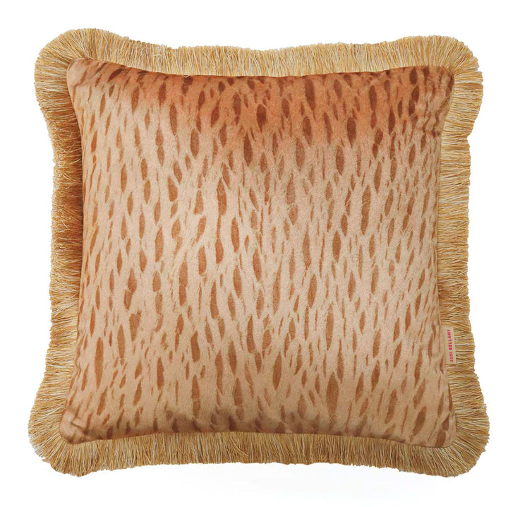 Ruched Wheat Veneer Velvet Square Cushion