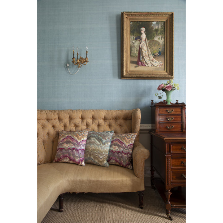 Wheat Plumes Velvet Square Cushion