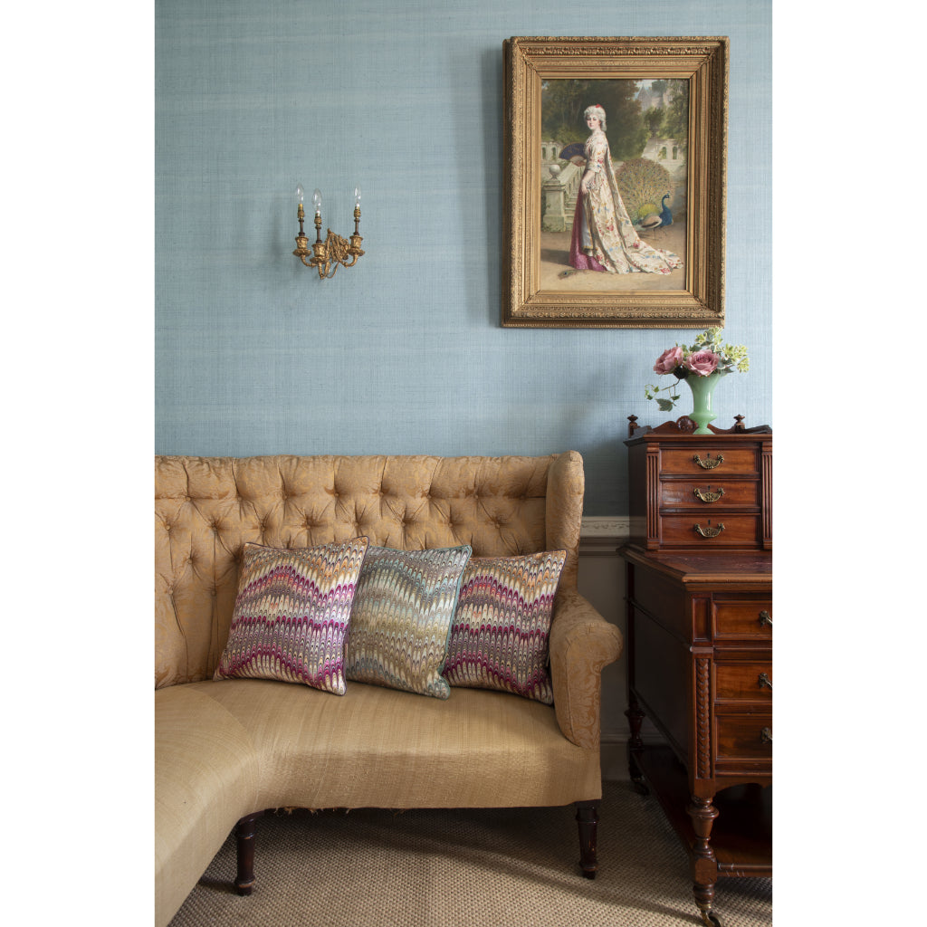 Wheat Plumes Velvet Square Cushion