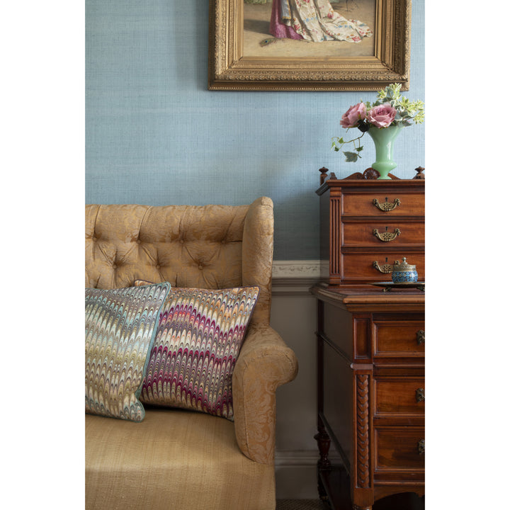 Wheat Plumes Velvet Square Cushion