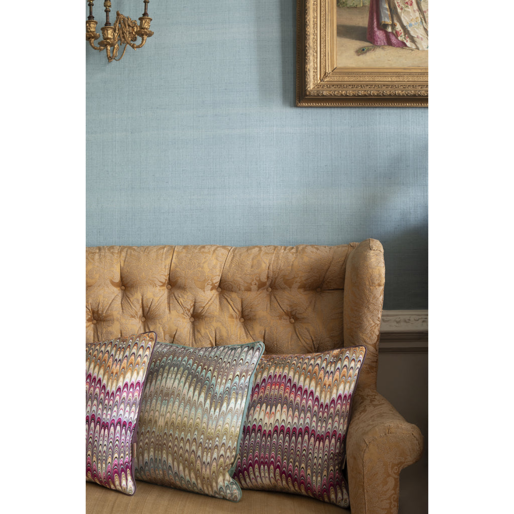 Wheat Plumes Velvet Square Cushion