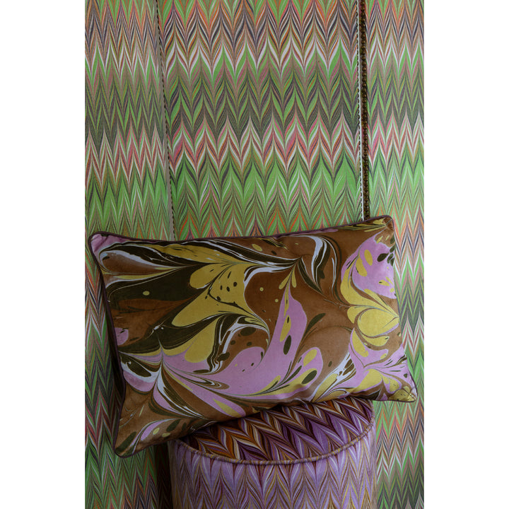 Honey Mustard Placard Velvet Large Oblong Cushion