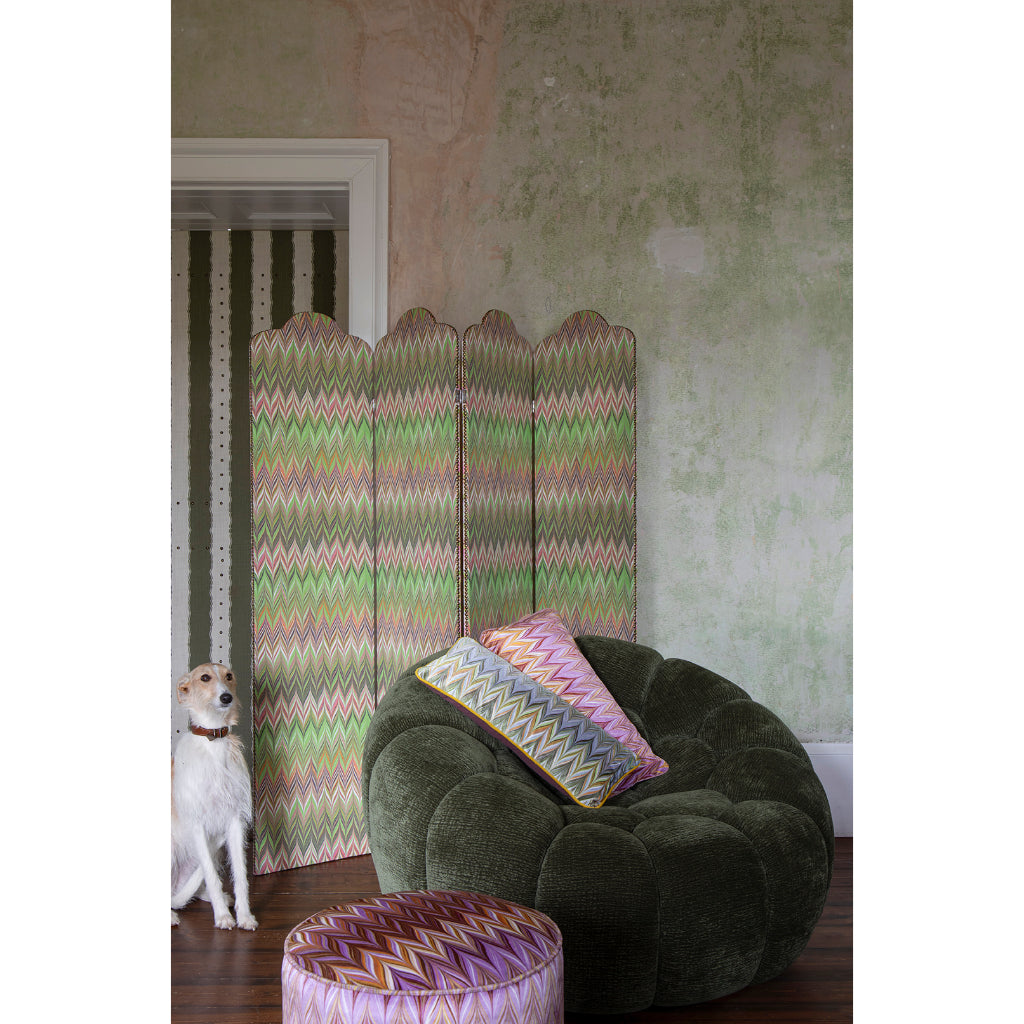Lemon Dove Zig Zag Velvet Medium Oblong Cushion