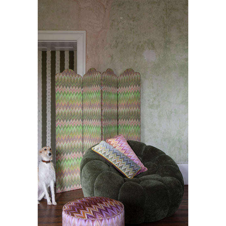 Lemon Dove Zig Zag Velvet Medium Oblong Cushion